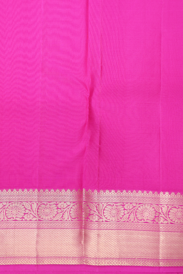 Kanchipuram Silk Saree In Coral Pink With Tree Motifs
