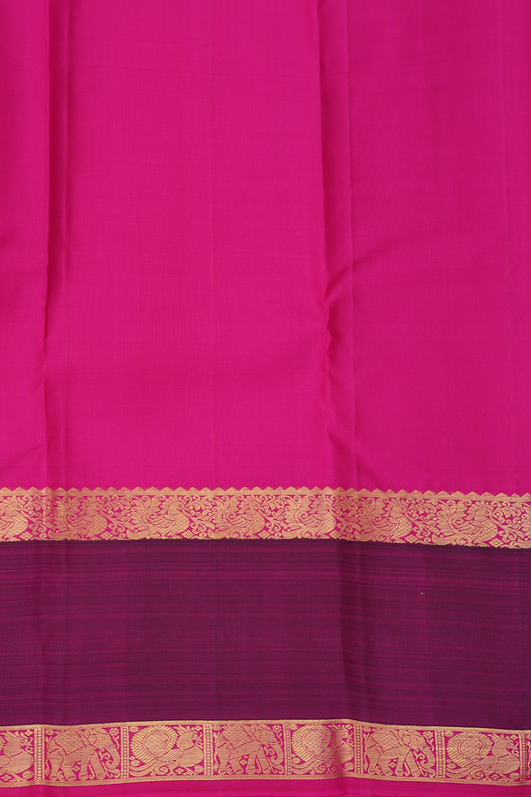 Kanchipuram Silk Saree In Coral Pink With Zari Buttas