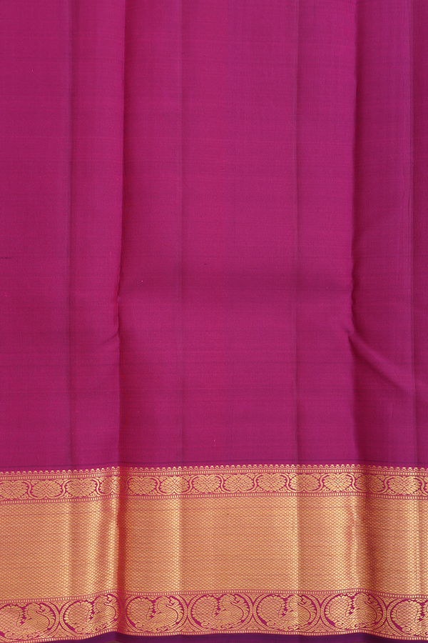 Kanchipuram Silk Saree In Coral Pink With Zari Buttas