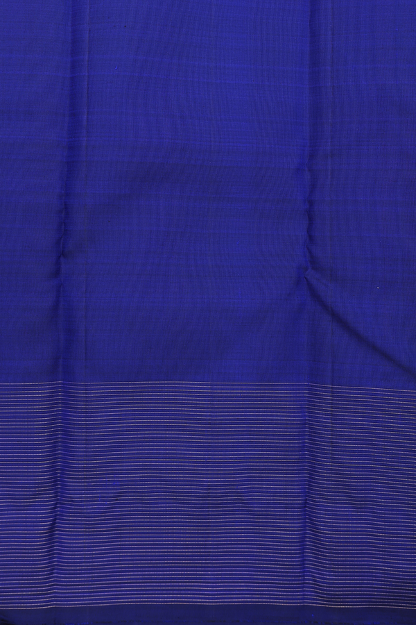 Kanchipuram Silk Saree In Coral Red Along Stripes With Buttas