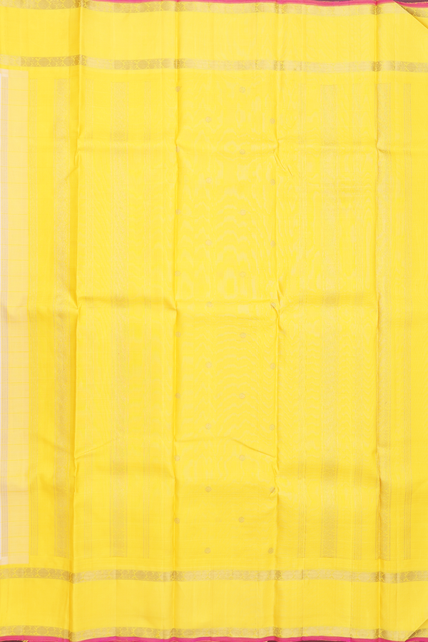 Kanchipuram Silk Saree In Cream Color With Checks Design