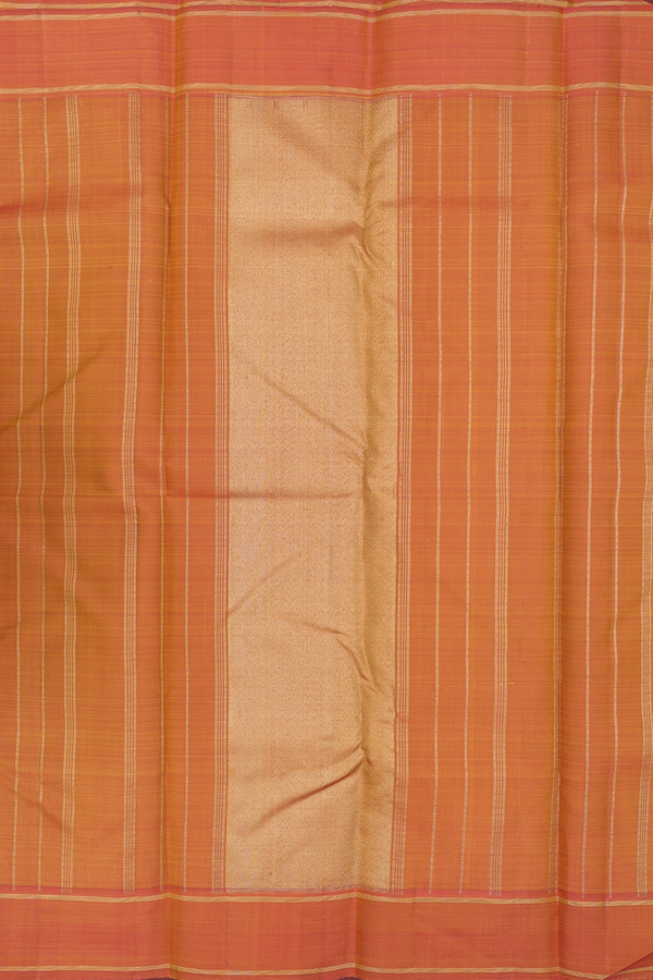 Kanchipuram Silk Saree In Cream Color With Checks Design