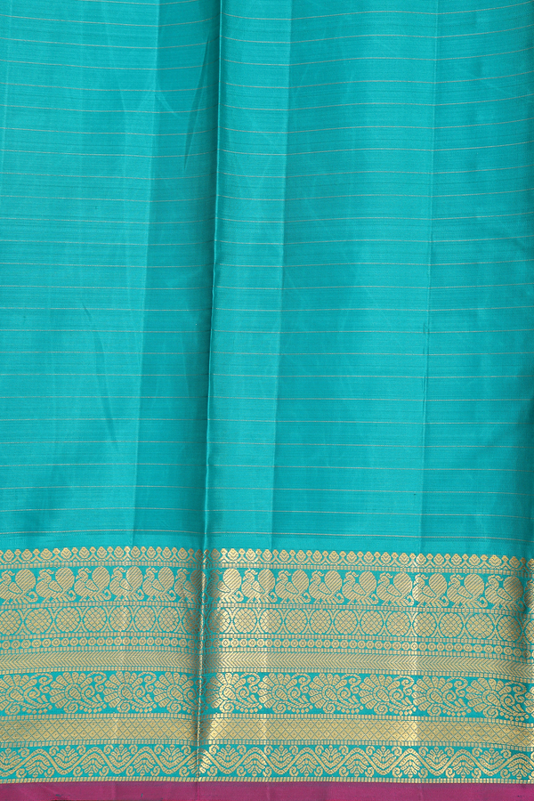 Kanchipuram Silk Saree In Cream Color With Checks Design