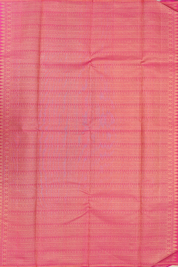 Kanchipuram Silk Saree In Cream Color With Stripes Design