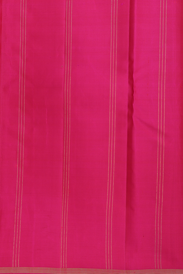 Kanchipuram Silk Saree In Cream Color With Stripes Design