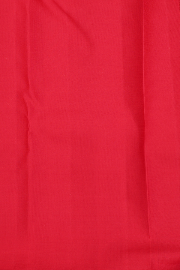 Kanchipuram Silk Saree In Scarlet Red Brocade Design