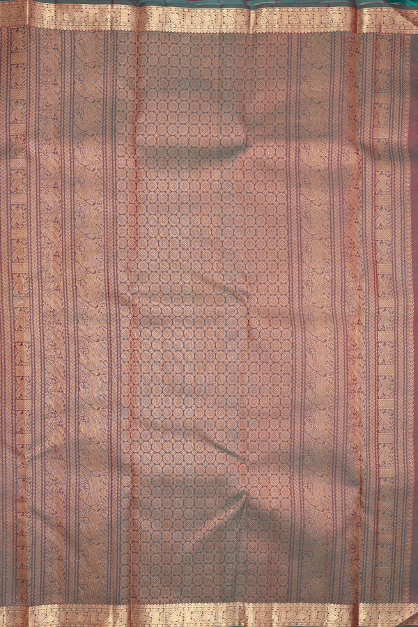 Kanchipuram Silk Saree In Crimson Red With Brocade Design