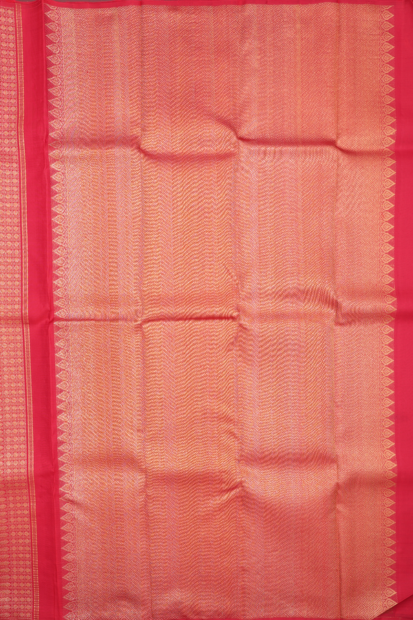 Kanchipuram Silk Saree In Crimson Red With Brocade Design