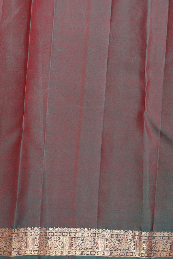 Kanchipuram Silk Saree In Crimson Red With Brocade Design