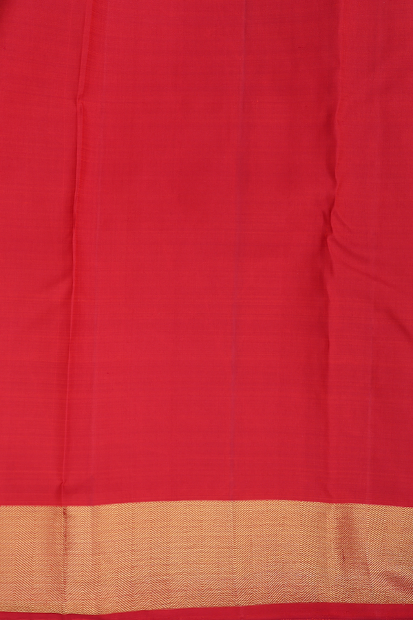 Kanchipuram Silk Saree In Crimson Red With Brocade Design