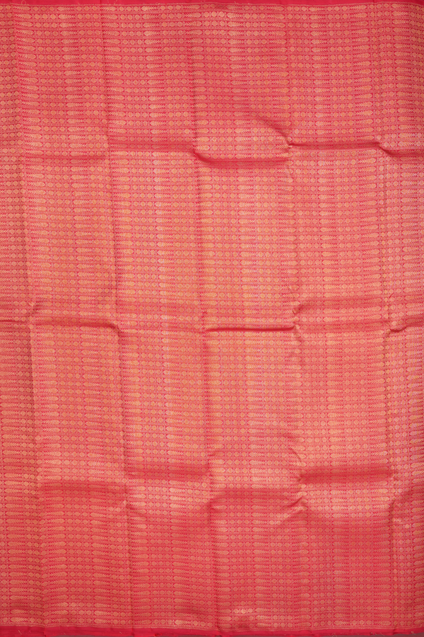 Kanchipuram Silk Saree In Crimson Red With Brocade Design