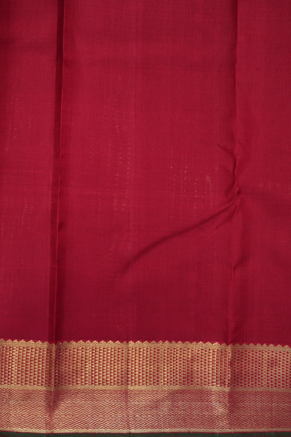 Kanchipuram Silk Saree In Crimson Red With Brocade Design