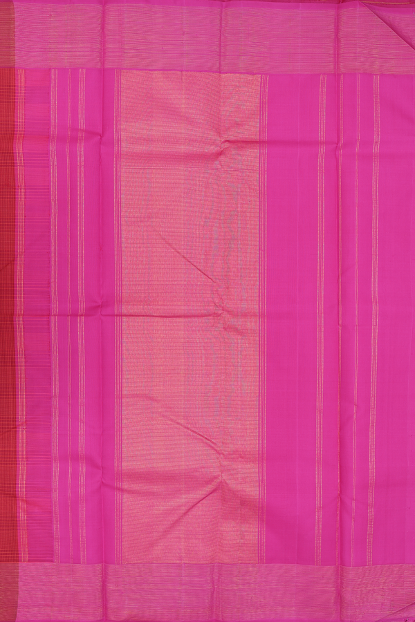 Kanchipuram Silk Saree In Crimson Red With Checks Design