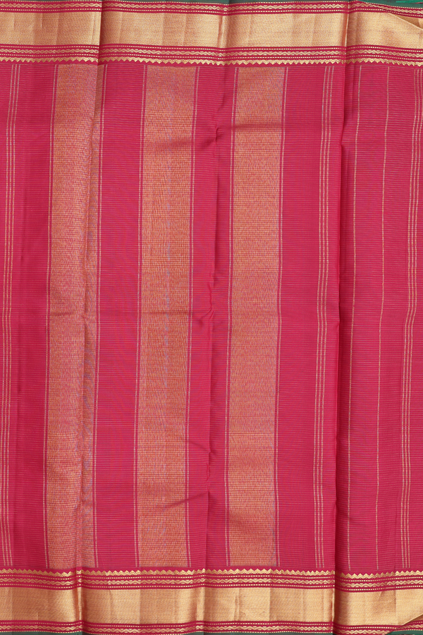 Kanchipuram Silk Saree In Crimson Red With Checks Design