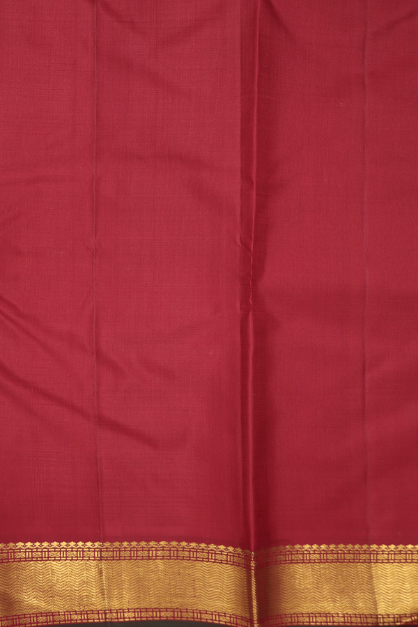 Kanchipuram Silk Saree In Crimson Red With Checks Design