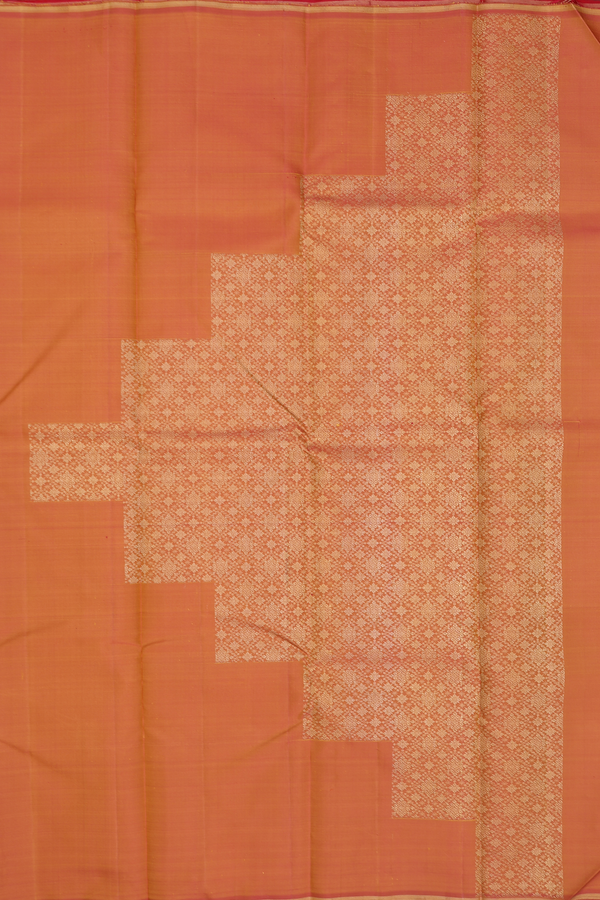 Kanchipuram Silk Saree In Crimson Red With Diamond Buttas