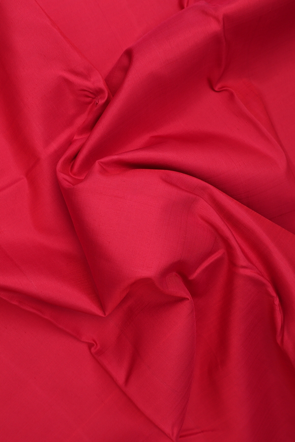 Kanchipuram Silk Saree In Crimson Red With Korvai Border