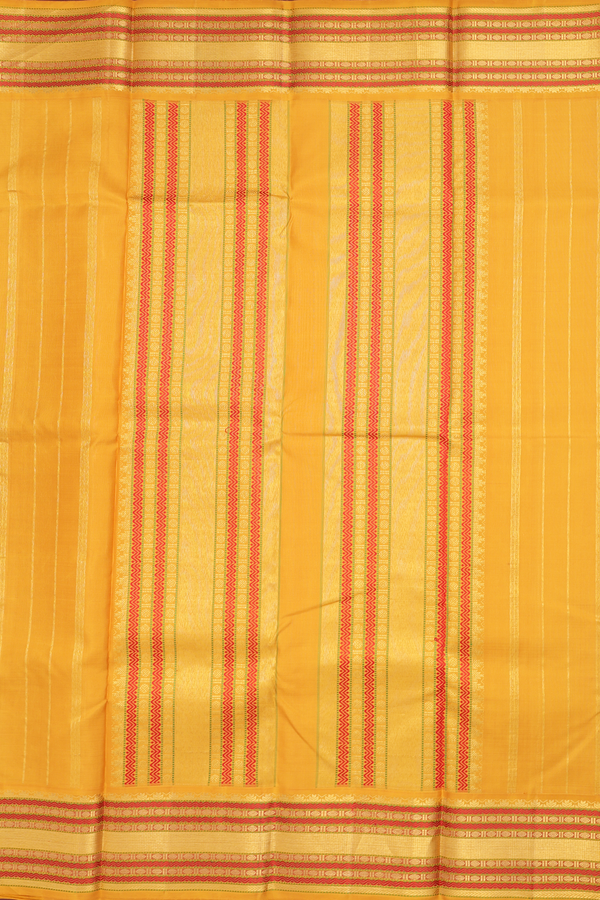 Kanchipuram Silk Saree In Crimson Red With Korvai Border