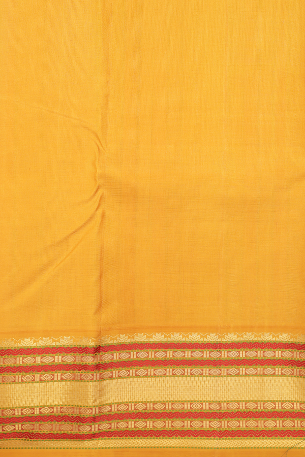 Kanchipuram Silk Saree In Crimson Red With Korvai Border