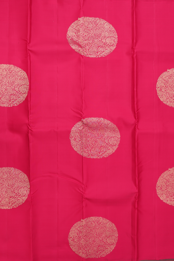 Kanchipuram Silk Saree In Crimson Red With Mandala Design