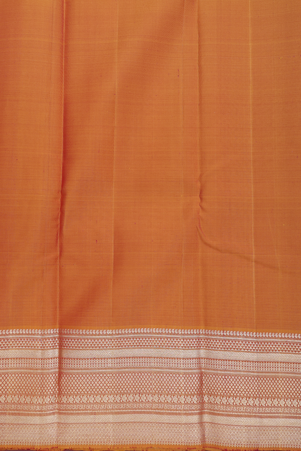 Kanchipuram Silk Saree In Crimson Red With Peacock Buttas