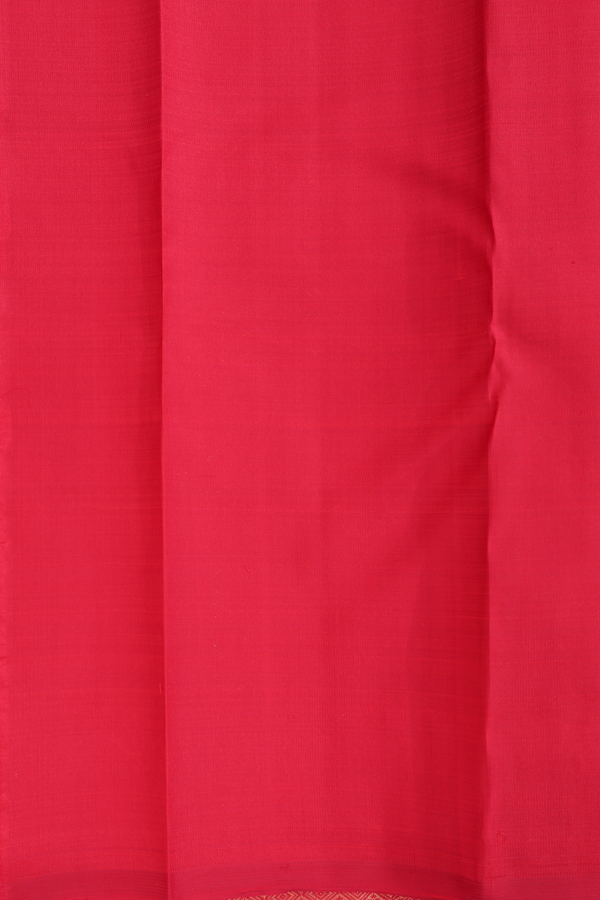 Kanchipuram Silk Saree In Crimson Red With Stripes Design