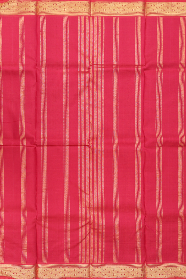 Kanchipuram Silk Saree In Crimson Red With Zari Border