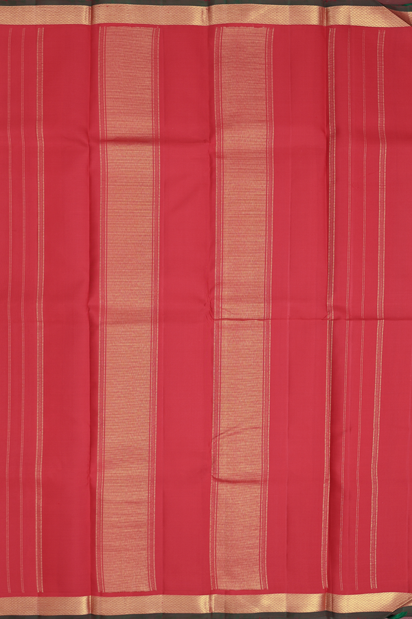 Kanchipuram Silk Saree In Crimson Red With Zari Border