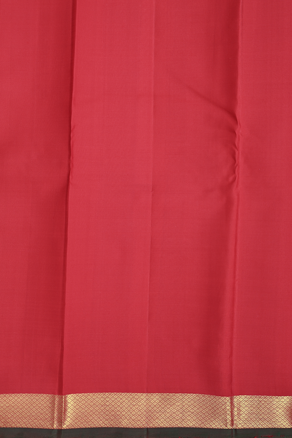 Kanchipuram Silk Saree In Crimson Red With Zari Border