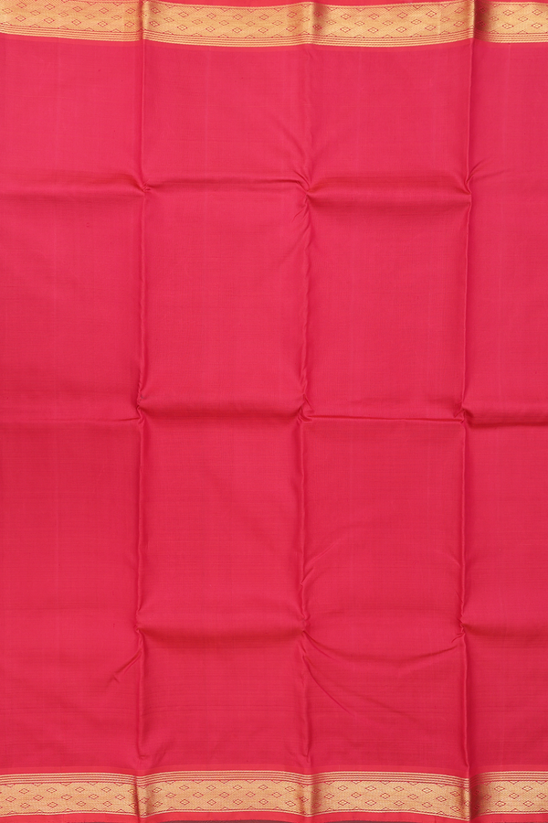 Kanchipuram Silk Saree In Crimson Red With Zari Border