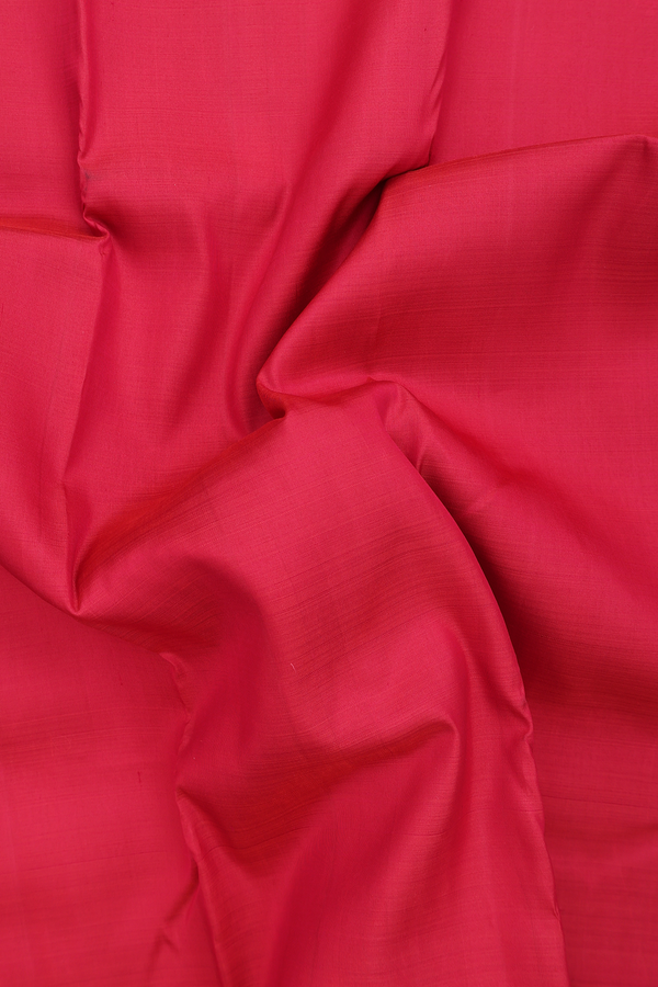 Kanchipuram Silk Saree In Crimson Red With Zari Border