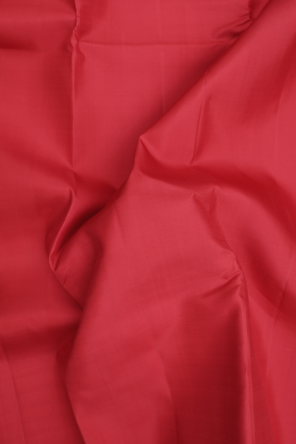 Kanchipuram Silk Saree In Crimson Red With Zari Border