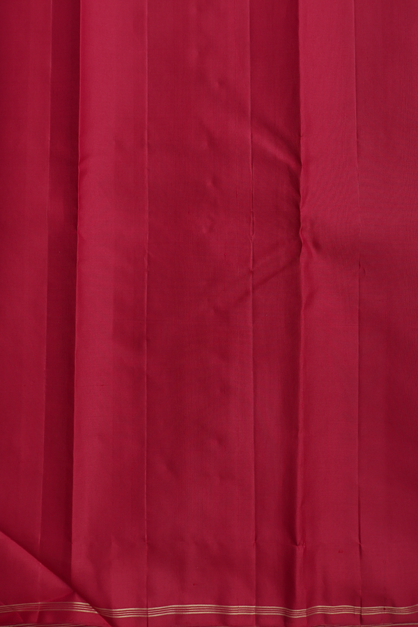 Kanchipuram Silk Saree In Crimson Red With Zari Buttas