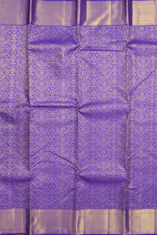 Kanchipuram Silk Saree In Royal Blue With Brocade Design