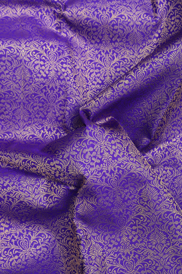 Kanchipuram Silk Saree In Royal Blue With Brocade Design