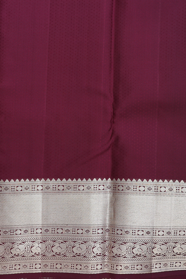 Kanchipuram Silk Saree In Dark Brown With Peacock Design