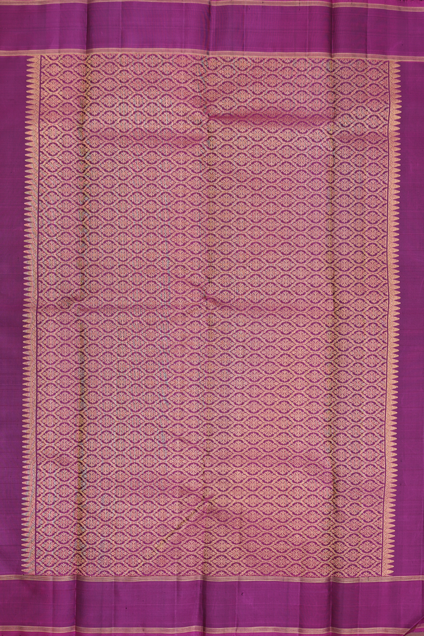 Kanchipuram Silk Saree In Dark Green With Checks Design