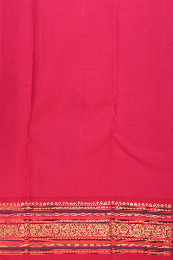 Kanchipuram Silk Saree In Dark Green With Floral Buttis