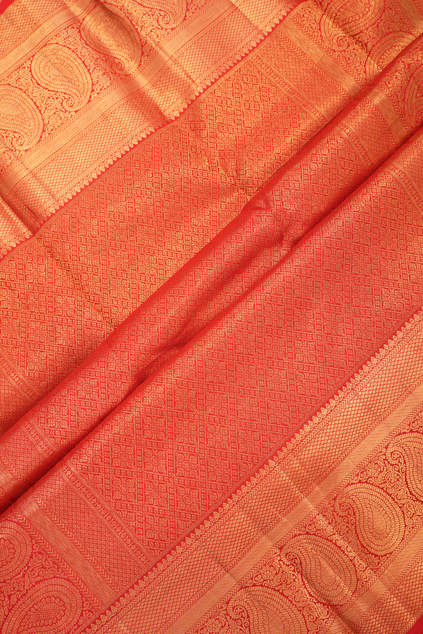 Kanchipuram Silk Saree In Dark Green With Floral Design