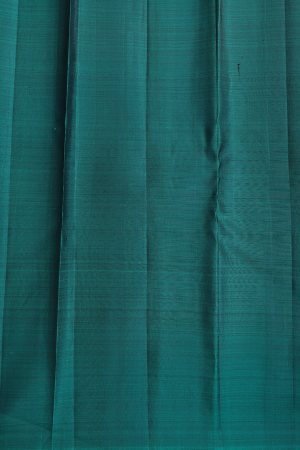 Kanchipuram Silk Saree In Dark Green With Mandala Design