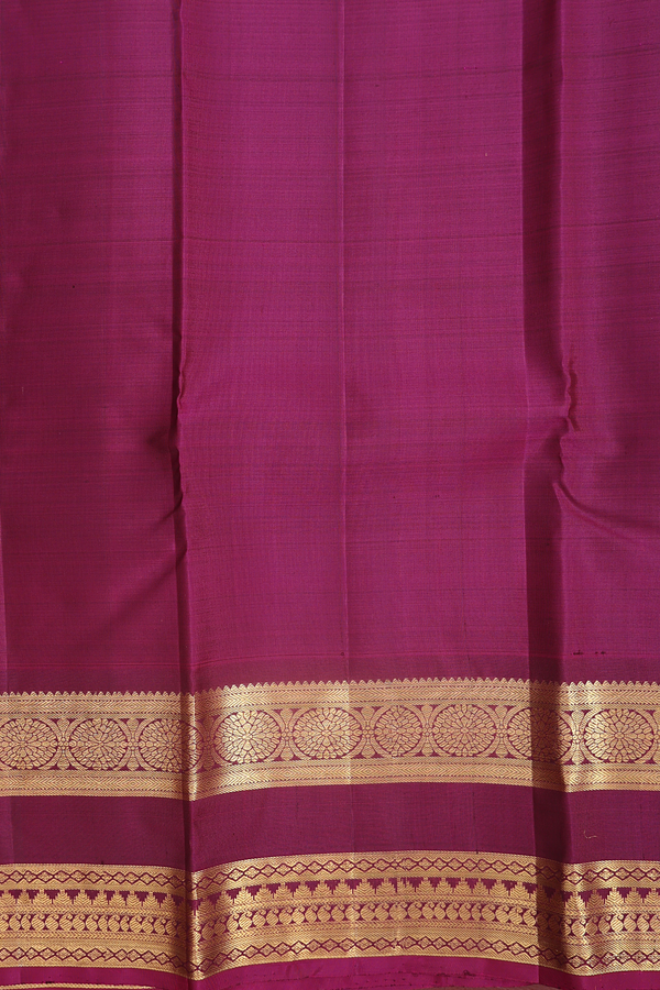Kanchipuram Silk Saree In Dark Green With Peacock Buttas