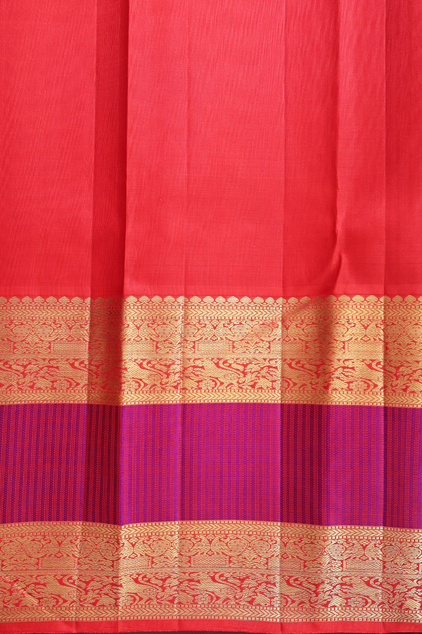 Kanchipuram Silk Saree In Dark Green With Zari Buttis