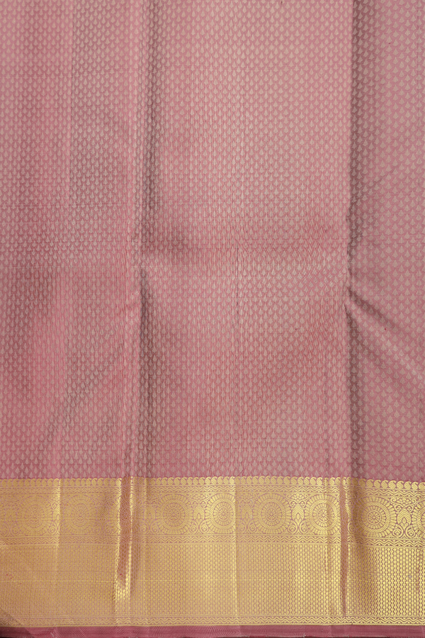 Kanchipuram Silk Saree In Dark Khaki With Jacquard Pattern