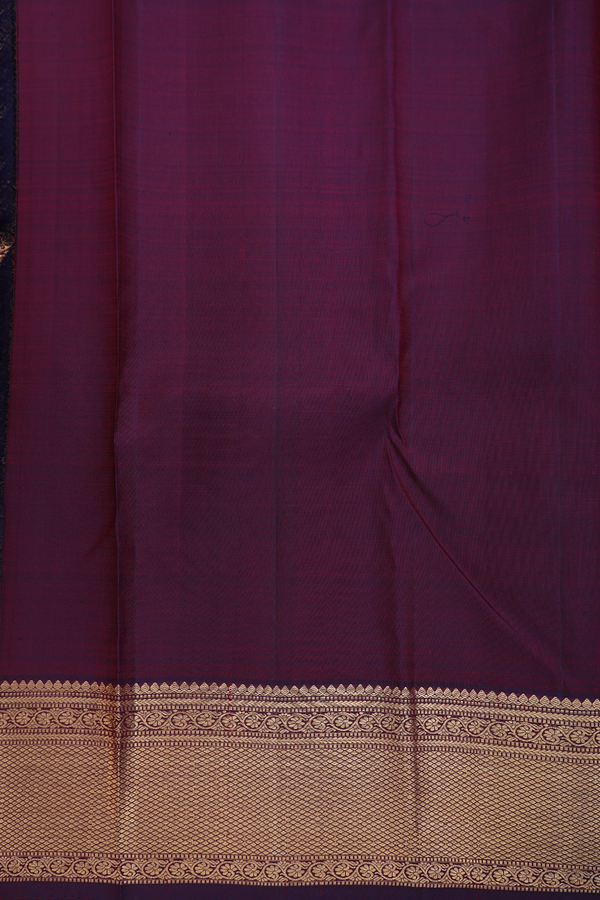 Kanchipuram Silk Saree In Dark Maroon With Zari Buttas