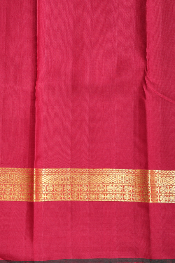 Kanchipuram Silk Saree In Dark Oak Brown With Contrast Border