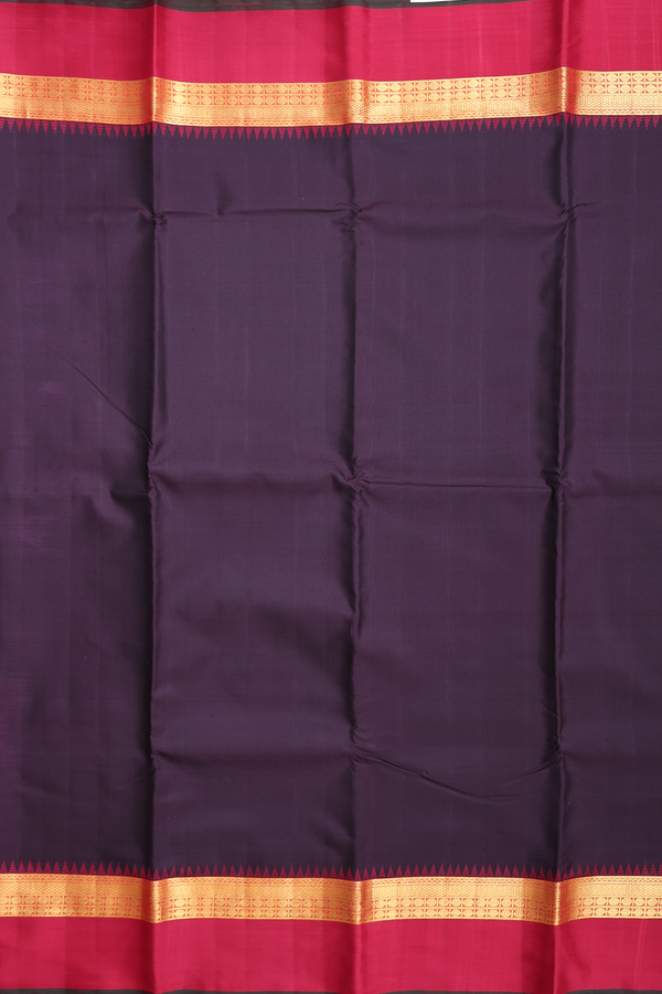 Kanchipuram Silk Saree In Dark Oak Brown With Contrast Border