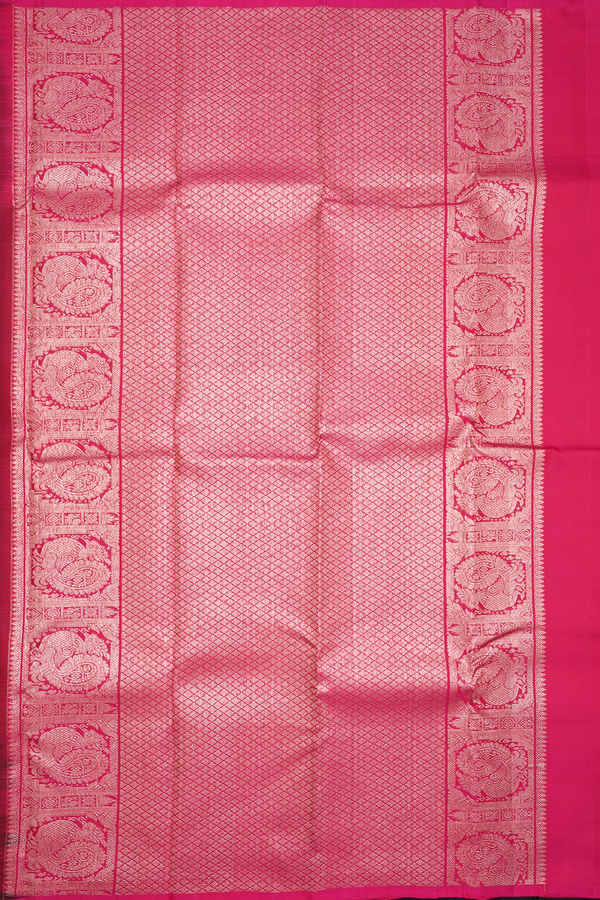 Kanchipuram Silk Saree In Dark Oak Brown With Floral Design