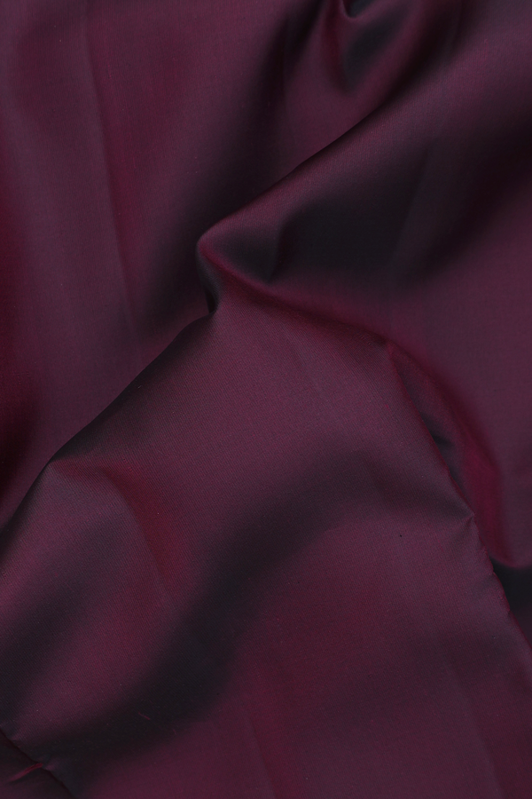 Kanchipuram Silk Saree In Dark Oak Brown With Temple Border