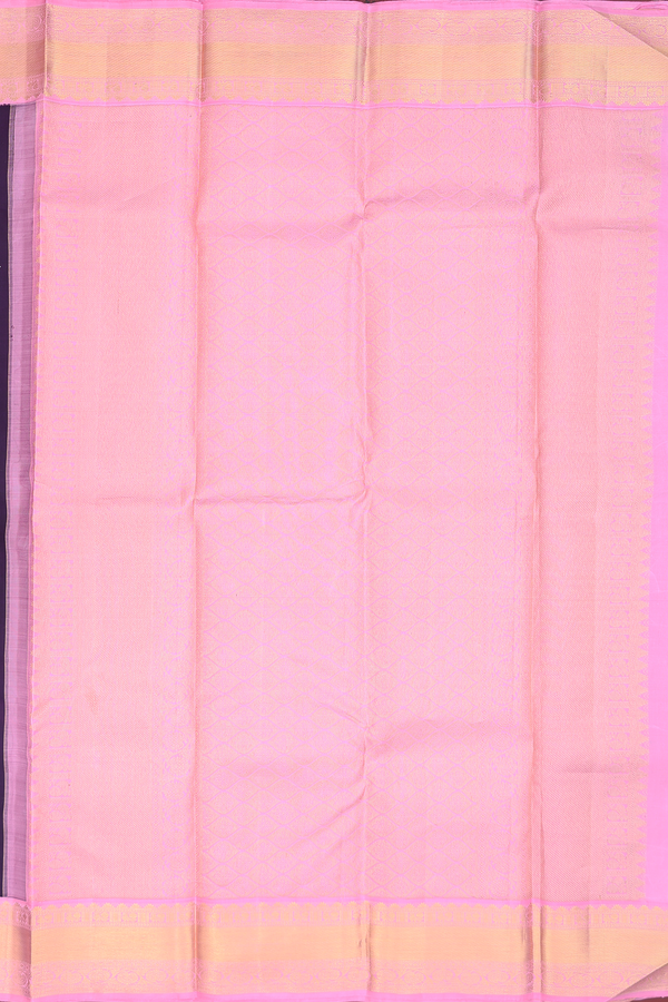 Kanchipuram Silk Saree In Dark Oak Brown With Zari Buttas