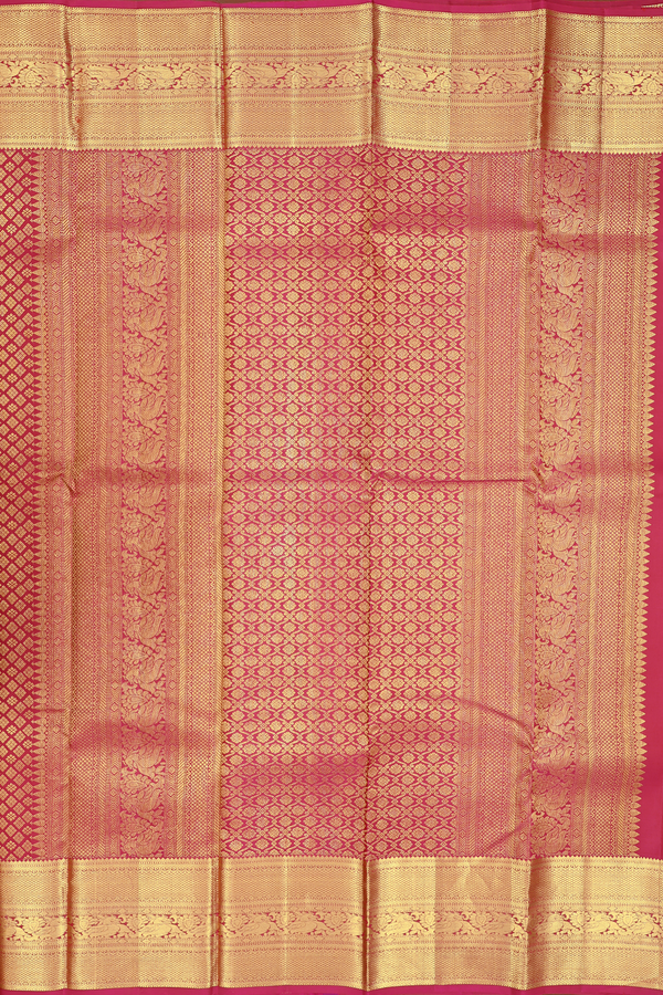 Kanchipuram Silk Saree In Dark Pink With Brocade Design